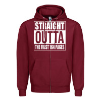 Burgundy Straight Outta The First 164 Pages Zipper Hoodie - linhVisuals