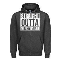 Charcoal Heather Straight Outta The First 164 Pages Zipper Hoodie - linhVisuals