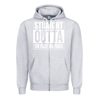 Heather Grey Straight Outta The First 164 Pages Zipper Hoodie - linhVisuals
