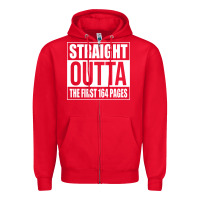 Red Straight Outta The First 164 Pages Zipper Hoodie - linhVisuals