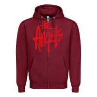 Burgundy The Angels Zipper Hoodie - linhVisuals