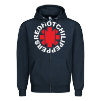 Navy the white hot peppers Zipper Hoodie - linhVisuals