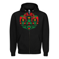 Black swedish dala horse folk art t shirt Zipper Hoodie - linhVisuals