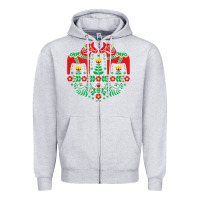 Heather Grey swedish dala horse folk art t shirt Zipper Hoodie - linhVisuals
