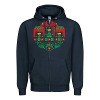 Navy swedish dala horse folk art t shirt Zipper Hoodie - linhVisuals