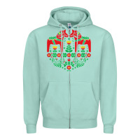 Seafoam swedish dala horse folk art t shirt Zipper Hoodie - linhVisuals