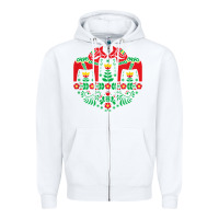 White swedish dala horse folk art t shirt Zipper Hoodie - linhVisuals