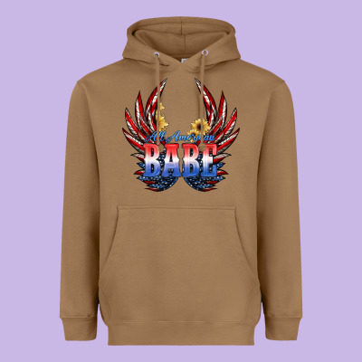 All America Babe Heavyweight Hoodie Designed By Jahusdesignshop