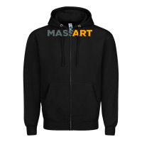 Black Massachusetts College of Art and Design Zipper Hoodie - linhVisuals