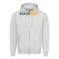 Dove Grey Massachusetts College of Art and Design Zipper Hoodie - linhVisuals