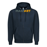 Navy Massachusetts College of Art and Design Zipper Hoodie - linhVisuals