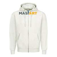 Oatmeal Heather Massachusetts College of Art and Design Zipper Hoodie - linhVisuals