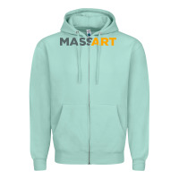 Seafoam Massachusetts College of Art and Design Zipper Hoodie - linhVisuals