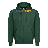 Sports Green Massachusetts College of Art and Design Zipper Hoodie - linhVisuals
