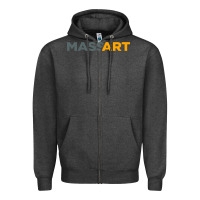 Charcoal Heather Massachusetts College of Art and Design Zipper Hoodie - linhVisuals