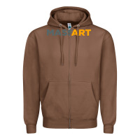 Chestnut Massachusetts College of Art and Design Zipper Hoodie - linhVisuals