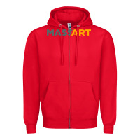 Red Massachusetts College of Art and Design Zipper Hoodie - linhVisuals