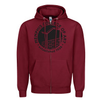 Burgundy Memphis College of Art Zipper Hoodie - linhVisuals