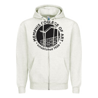 Oatmeal Heather Memphis College of Art Zipper Hoodie - linhVisuals