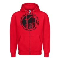 Red Memphis College of Art Zipper Hoodie - linhVisuals