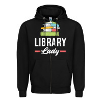 Black womens funny library lady librarian library assistant t shirt Zipper Hoodie - linhVisuals