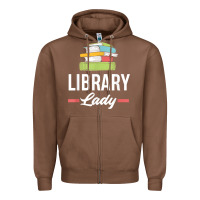 Chestnut womens funny library lady librarian library assistant t shirt Zipper Hoodie - linhVisuals