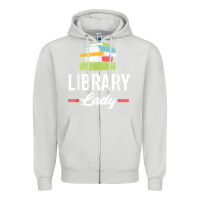 Dove Grey womens funny library lady librarian library assistant t shirt Zipper Hoodie - linhVisuals