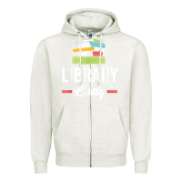 Oatmeal Heather womens funny library lady librarian library assistant t shirt Zipper Hoodie - linhVisuals