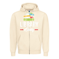 Sandshell womens funny library lady librarian library assistant t shirt Zipper Hoodie - linhVisuals