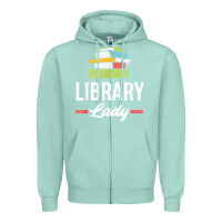 Seafoam womens funny library lady librarian library assistant t shirt Zipper Hoodie - linhVisuals