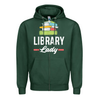 Sports Green womens funny library lady librarian library assistant t shirt Zipper Hoodie - linhVisuals