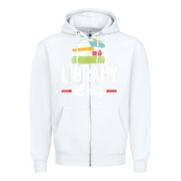 White womens funny library lady librarian library assistant t shirt Zipper Hoodie - linhVisuals