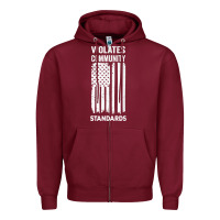 Burgundy violates community standards apparel community t shirt Zipper Hoodie - linhVisuals