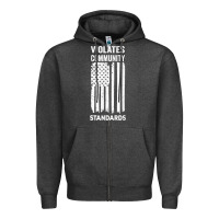 Charcoal Heather violates community standards apparel community t shirt Zipper Hoodie - linhVisuals