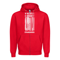 Red violates community standards apparel community t shirt Zipper Hoodie - linhVisuals