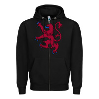 Black lion rampant of scotland, royal banner, royal arms, scottish pride Zipper Hoodie - linhVisuals