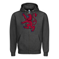 Charcoal Heather lion rampant of scotland, royal banner, royal arms, scottish pride Zipper Hoodie - linhVisuals