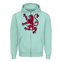 Seafoam lion rampant of scotland, royal banner, royal arms, scottish pride Zipper Hoodie - linhVisuals