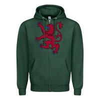 Sports Green lion rampant of scotland, royal banner, royal arms, scottish pride Zipper Hoodie - linhVisuals