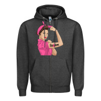 Charcoal Heather believe cancer awareness women gift Zipper Hoodie - linhVisuals