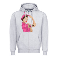 Heather Grey believe cancer awareness women gift Zipper Hoodie - linhVisuals