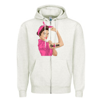 Oatmeal Heather believe cancer awareness women gift Zipper Hoodie - linhVisuals