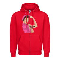 Red believe cancer awareness women gift Zipper Hoodie - linhVisuals