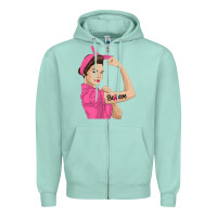 Seafoam believe cancer awareness women gift Zipper Hoodie - linhVisuals