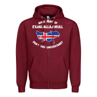 Burgundy what part of eyjafjallajökull don't you understand raglan baseball te Zipper Hoodie - linhVisuals