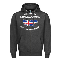 Charcoal Heather what part of eyjafjallajökull don't you understand raglan baseball te Zipper Hoodie - linhVisuals