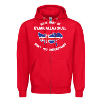 Red what part of eyjafjallajökull don't you understand raglan baseball te Zipper Hoodie - linhVisuals