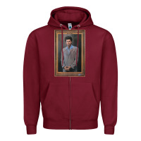 Burgundy seinfeld the kramer portrait t shirt Zipper Hoodie - linhVisuals