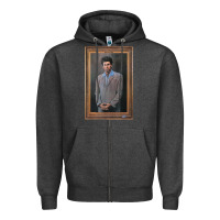 Charcoal Heather seinfeld the kramer portrait t shirt Zipper Hoodie - linhVisuals