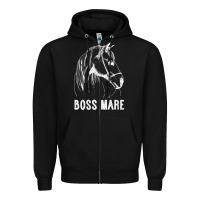 Black womens boss mare horseback riding equestrians men horse women gift v n Zipper Hoodie - linhVisuals